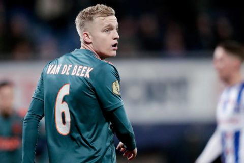 Donny van de Beek in the jersey of AFC Ajax caught on the cameras.